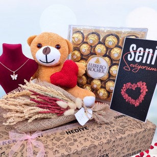 Beyaz Kelebeğin Büyüsü, Sevgiliye Romantik Hediye Kutusu, Kelebek Kolye