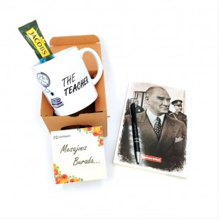 Öğretmene Hediye Kahve Kupası Seti, Öğretmenler Günü Hediyesi Mug, Kahve, Kalem